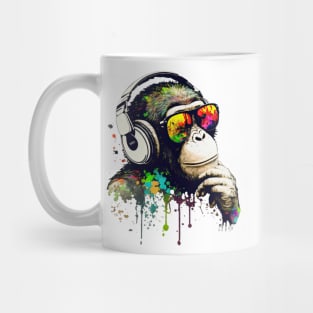 Pondering Dj Chimp color splash monkey Mug